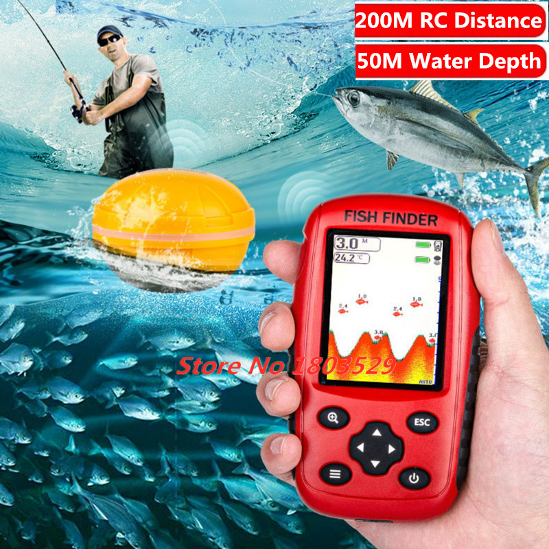 Fishing Boat Depth Finder - Update 200M Portable Sonar Fish Finders