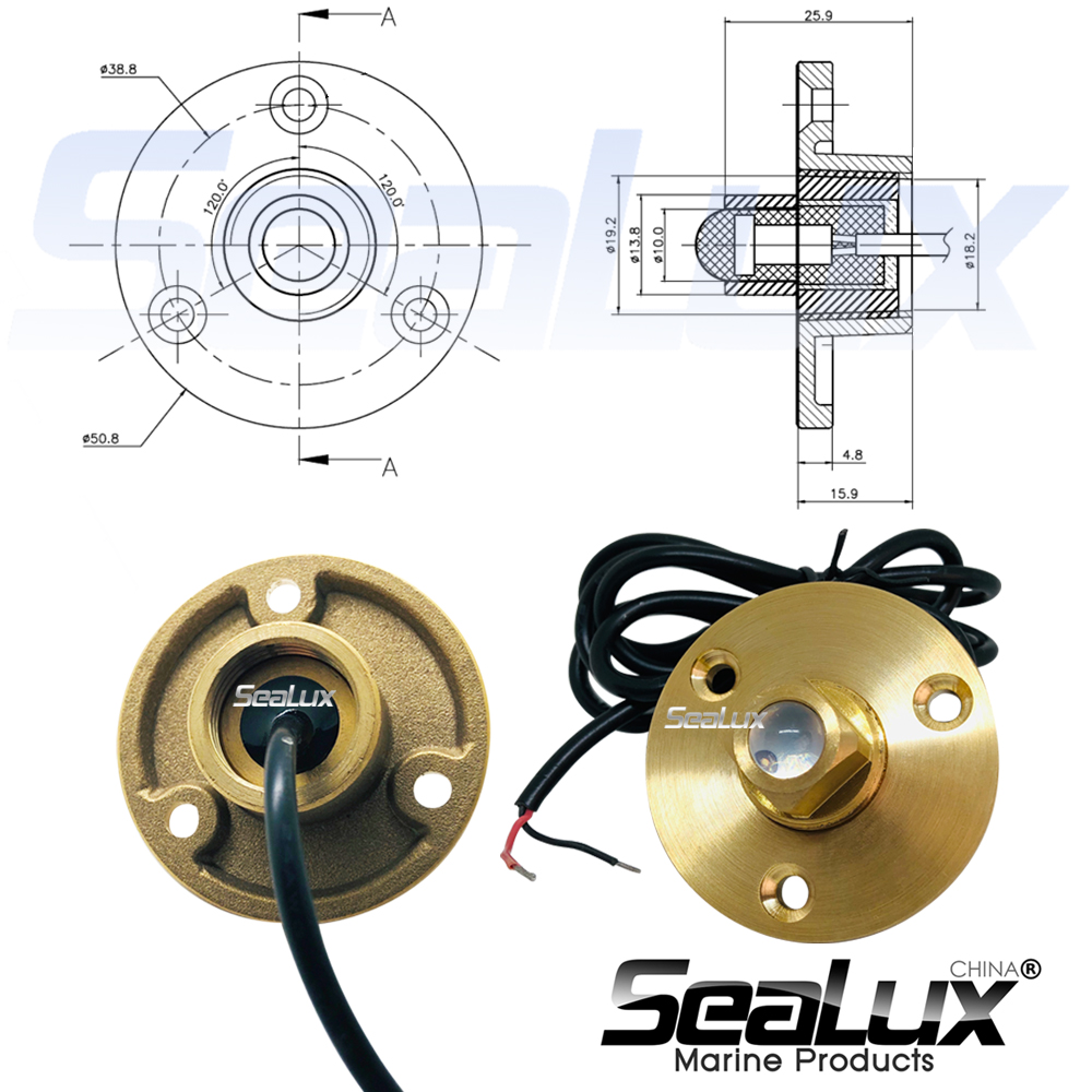 Sealux Brass drain plug LED li - đánh giá và giá Fishing Boat Navigation Light