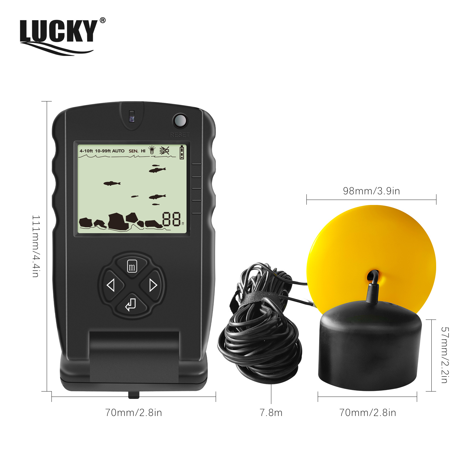LUCKY FF717 Portable Fish Find - đánh giá và giá Fishing Boat Depth Finder