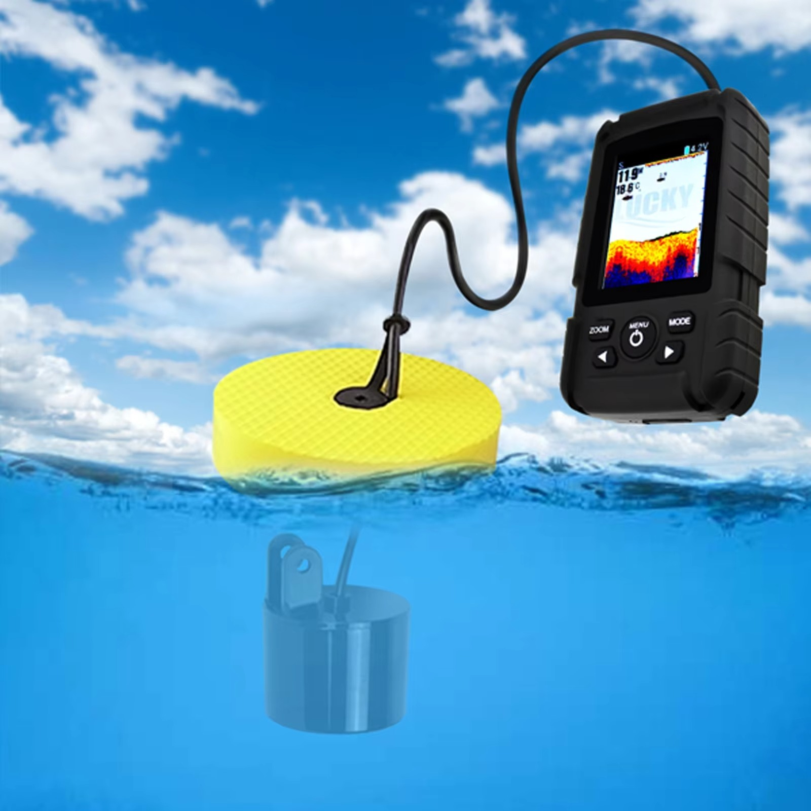 2-in-1 Wireless & Wired Fish F - đánh giá và giá Fishing Boat Depth Finder