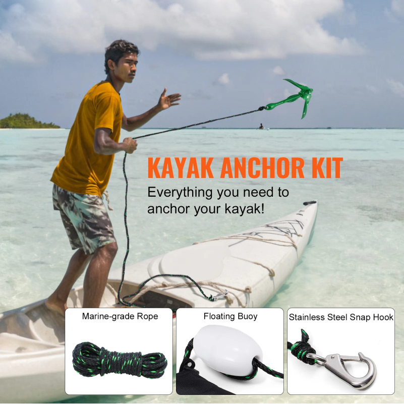Kayak Anchor Kit 3.5 lb Paddle - đánh giá và giá Fishing Boat Anchor