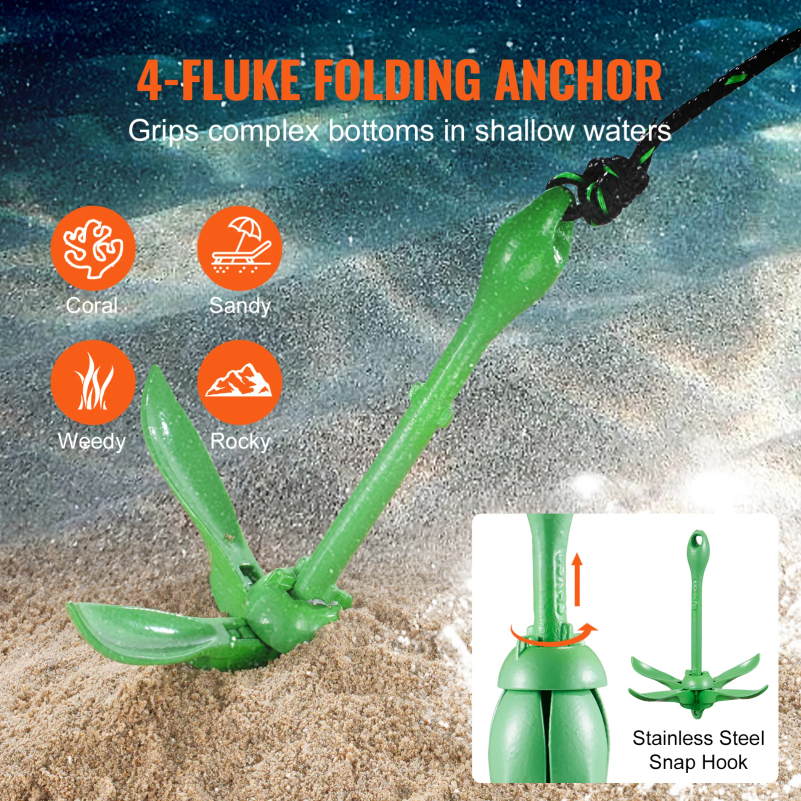 Kayak Anchor Kit 3.5 lb Paddle - đánh giá và giá Fishing Boat Anchor