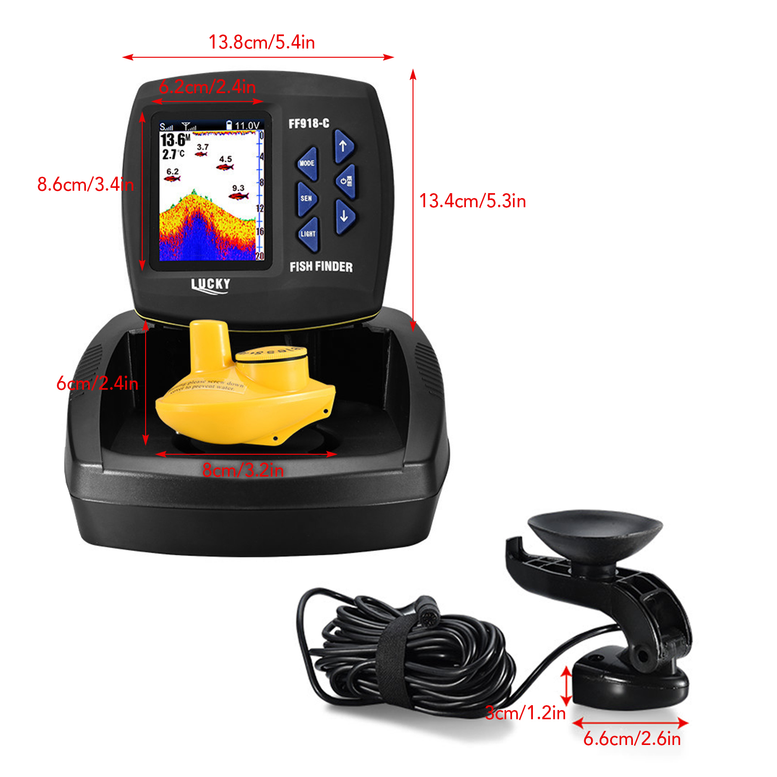 Fish Finder Wireless Sonar Sen - đánh giá và giá Fishing Boat Depth Finder
