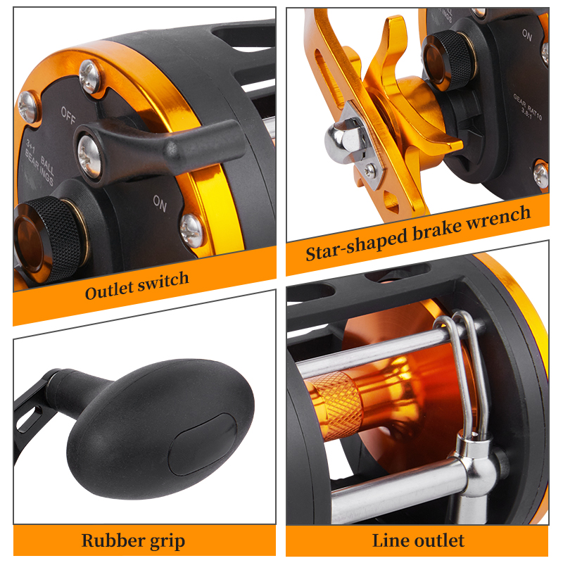 BILLINGS Trolling Drum Reel 33 - đánh giá và giá Fishing Boat Steering Wheel