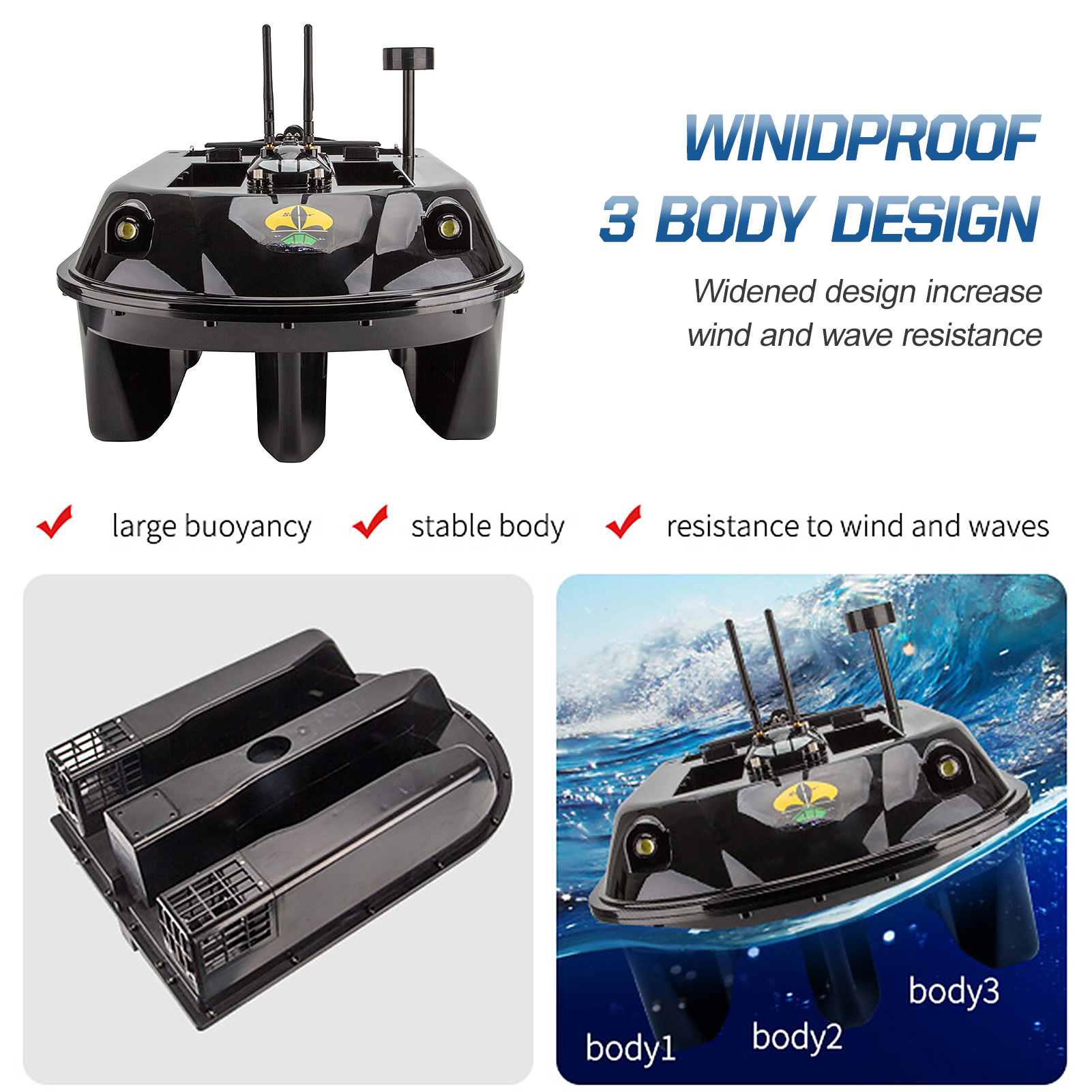 GPS RC Fish Bait Boat 8kg Load - đánh giá và giá Fishing Boat Gps