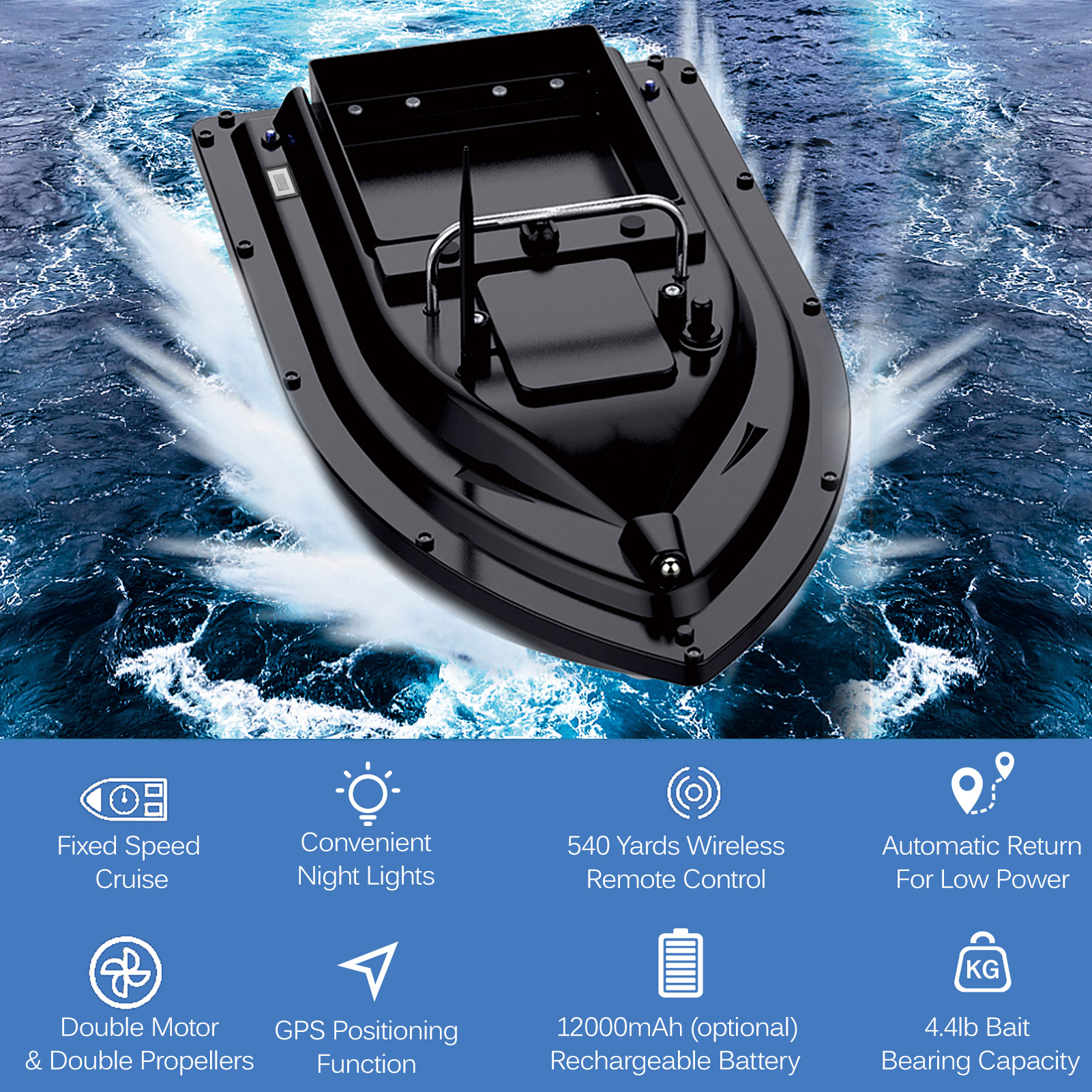 D16E GPS Fishing Bait Boat wit - đánh giá và giá Fishing Boat Gps
